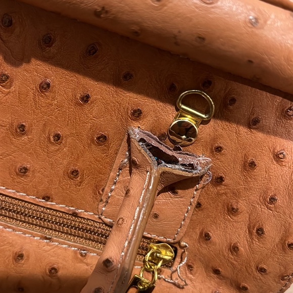 Bags Pelle Di Giada Embossed Leather Ostrich Bag Poshmark